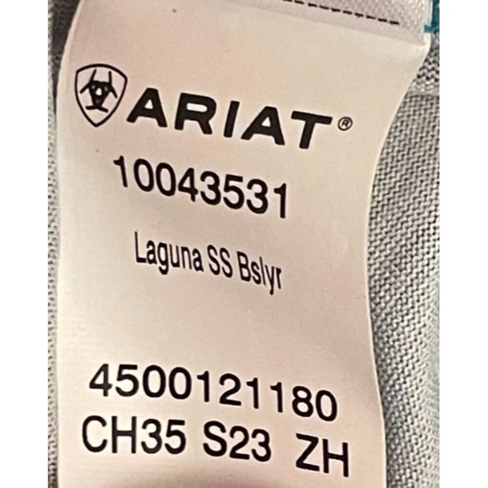 Ariat Laguna AriatTEK® V-Neck Short Sleeve Top Sun Protection Fabric™ Size XL - Picture 10 of 11